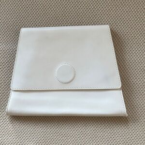 Chic White Leather Clutch